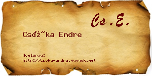 Csóka Endre névjegykártya