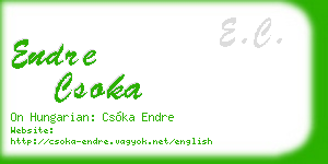 endre csoka business card